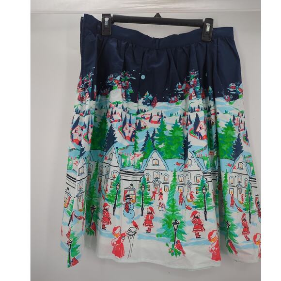 Winter Wonderland Modcloth circle Lined Skirt Size XL Side zip - Picture 6 of 6